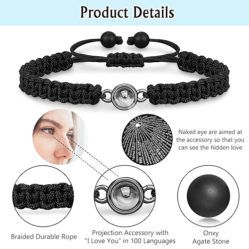 UNGENT THEM Matching Couples Bracelets Long Distance Relationship I Love You Christmas Sweetest Valentines' Day Gifts for Him Her Boyfriend Girlfriend Women Men BF GF - Image 3