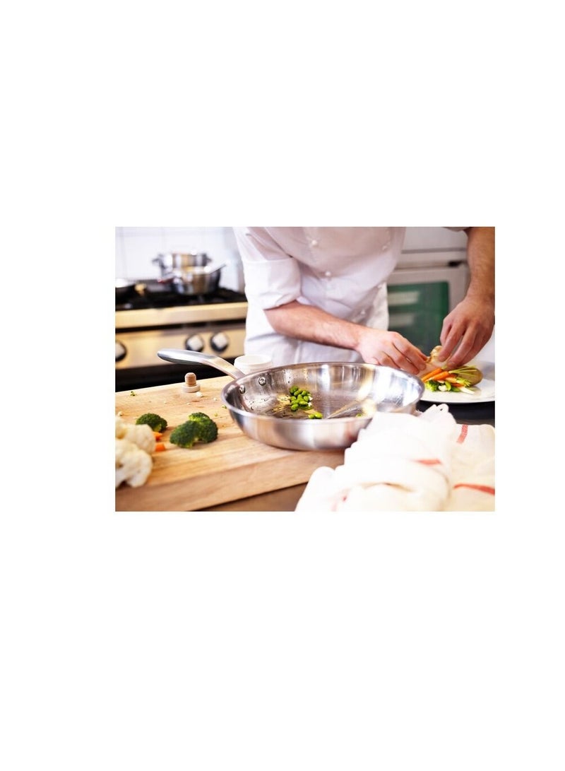 مقلاة ستانلس ستيل / رمادي 28 سم - Image 3