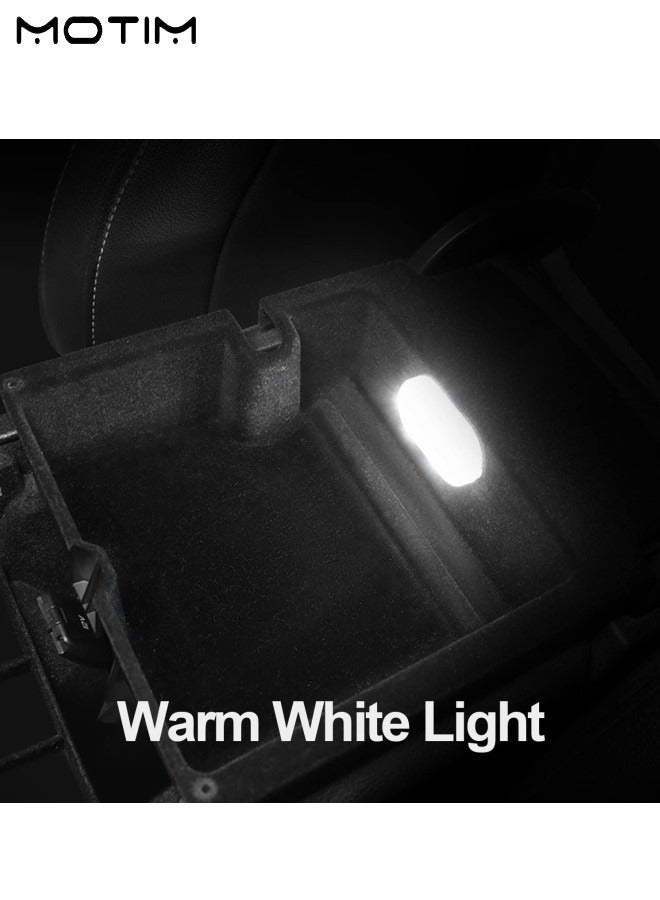 Motim 4 Pcs Car LED Lights Interior, USB Rechargeable Light, Portable White Ambient Light, LED Touch Lights with 6 Bright LED Lamp Beads, Car Night Emergency Light, White  - Image 4