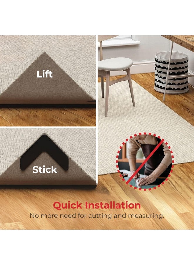 iPrimio NeverCurl Best V Shape Design Rug Corner Gripper to Instantly Stops Corner Curling - Safe for Wood Floors - For Indoor & Outdoor Rugs - Carpet / Rug Tape - Not An Anti-Slip Pad - Rug Grip - Image 5