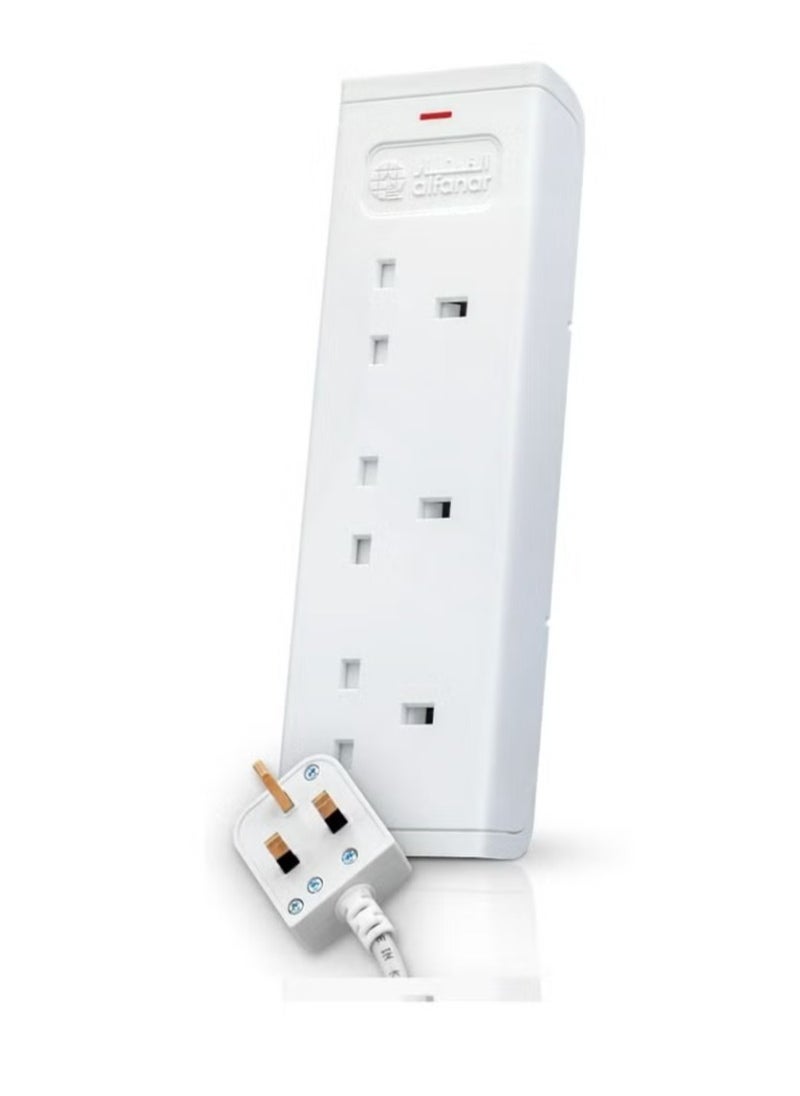AL FANAR 3 Sockets 3meter Cord Extension 13A White  - Image 5