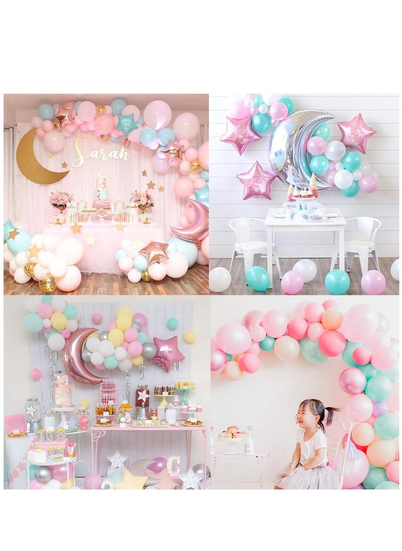 KASTWAVE - Happy Birthday Decorations Banner, Sun Moon Clouds Rainbow Sky Star Foil Balloon Birthday Party Supply - Image 1