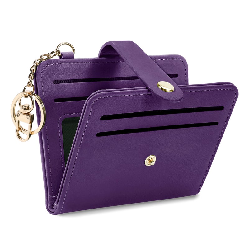 Airkit Small Wallets Woman RFID Blocking Leather Credit Card Holder - with ID Window - Card Wallets for Women - with Zipper Coin Purse - Keychain Wallet - Image 1