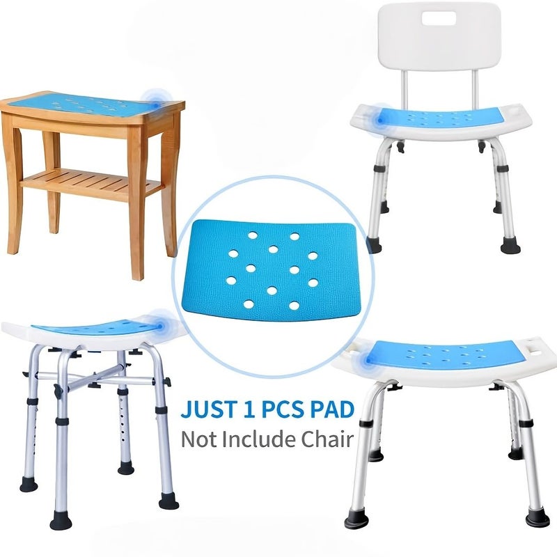 2 Pcs Non Slip Shower Stool Cushions With Holes Adhesive EVA Rubber For Bathroom Seat Stability Bench Bathtub Cushion 14 X 9 Inch Suitable For Elderly And Disabled - Image 4