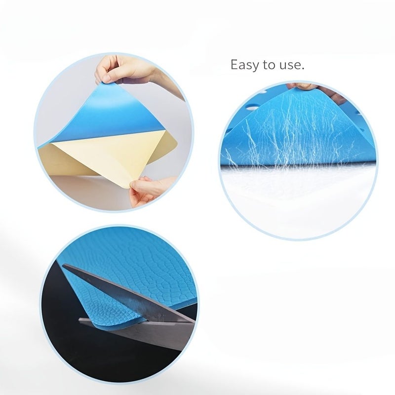 2 Pcs Non Slip Shower Stool Cushions With Holes Adhesive EVA Rubber For Bathroom Seat Stability Bench Bathtub Cushion 14 X 9 Inch Suitable For Elderly And Disabled - Image 5
