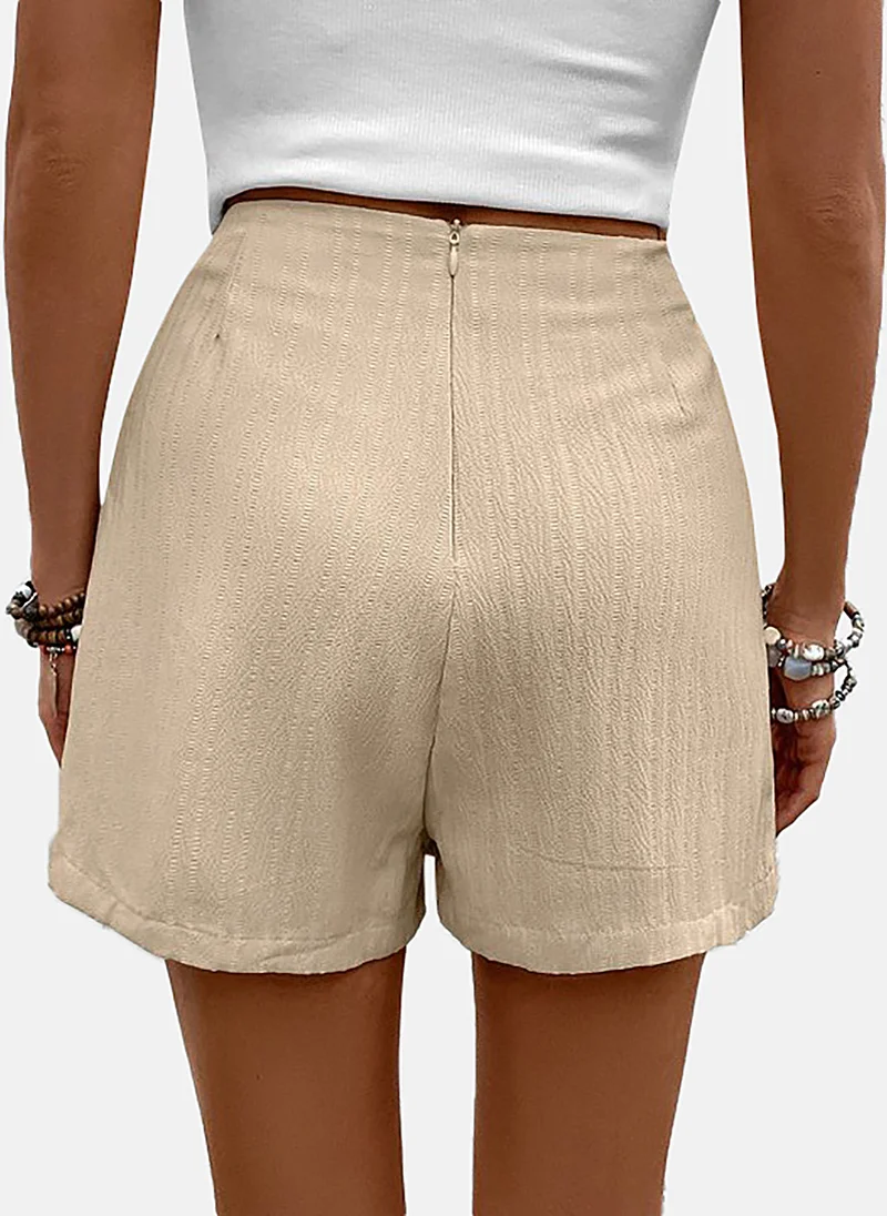 يونيكي Khaki Mid Rise Soild Slim Fit Shorts