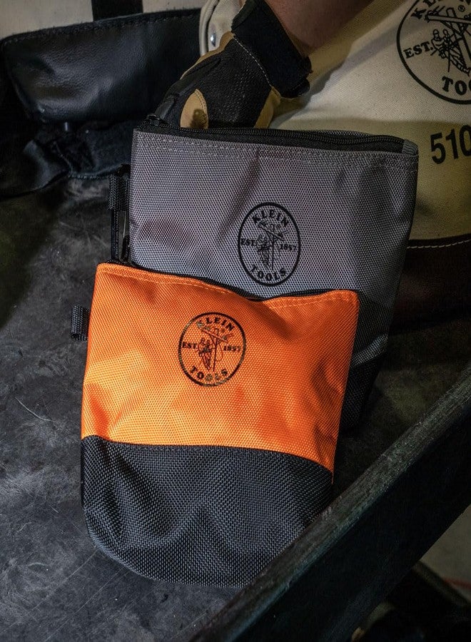 Klein Tools 80056 Tool Bag Storage Kit, 1680d Stand-Up and Canvas Zipper Pouches, Assorted Colors, 6-Piece - Image 5