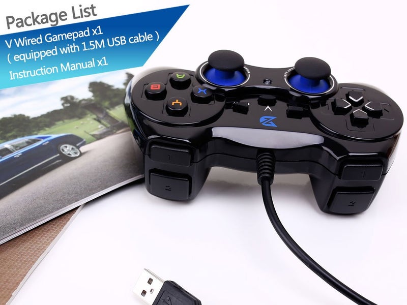 ZD-V+ USB Wired Gaming Controller Gamepad For PC/Laptop Computer(Windows XP/7/8/10/11) & PS3 & Android & Steam - [Black] - Image 4