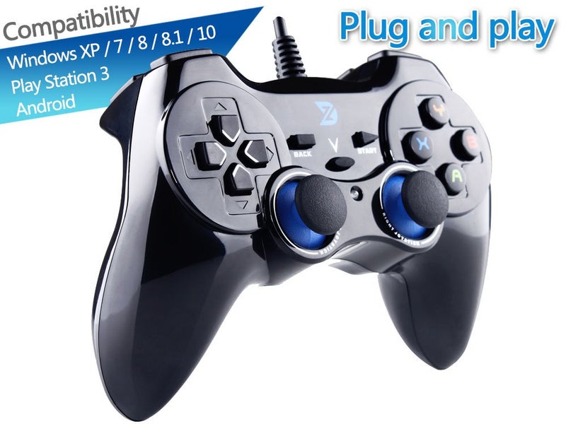 ZD-V+ USB Wired Gaming Controller Gamepad For PC/Laptop Computer(Windows XP/7/8/10/11) & PS3 & Android & Steam - [Black] - Image 2