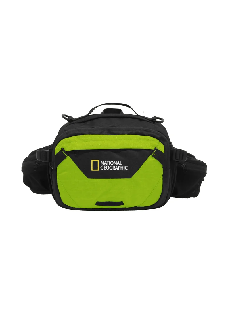 ناشيونال چيوغرافيك National Geographic DESTINATION Waist Bag Lime, Durable Water Resistant Polyester RFID Pocket Green Hip Bag/Belt Bag For Men Women Hiking Trekking Camping Outdoor Travel