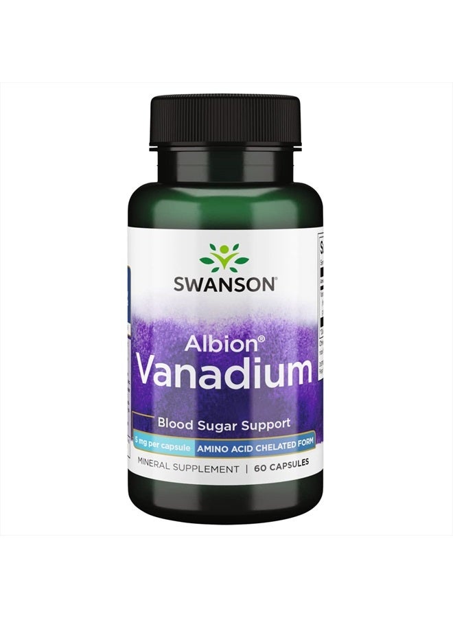 SWANSON Albion Chelated Vanadium 5 mg 60 Caps - Image 1