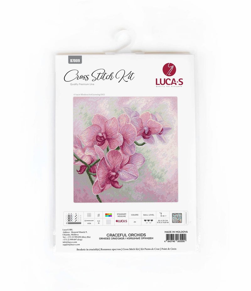 Luca-S Cross Stitch Kit Graceful Orchids B7009 - Image 2