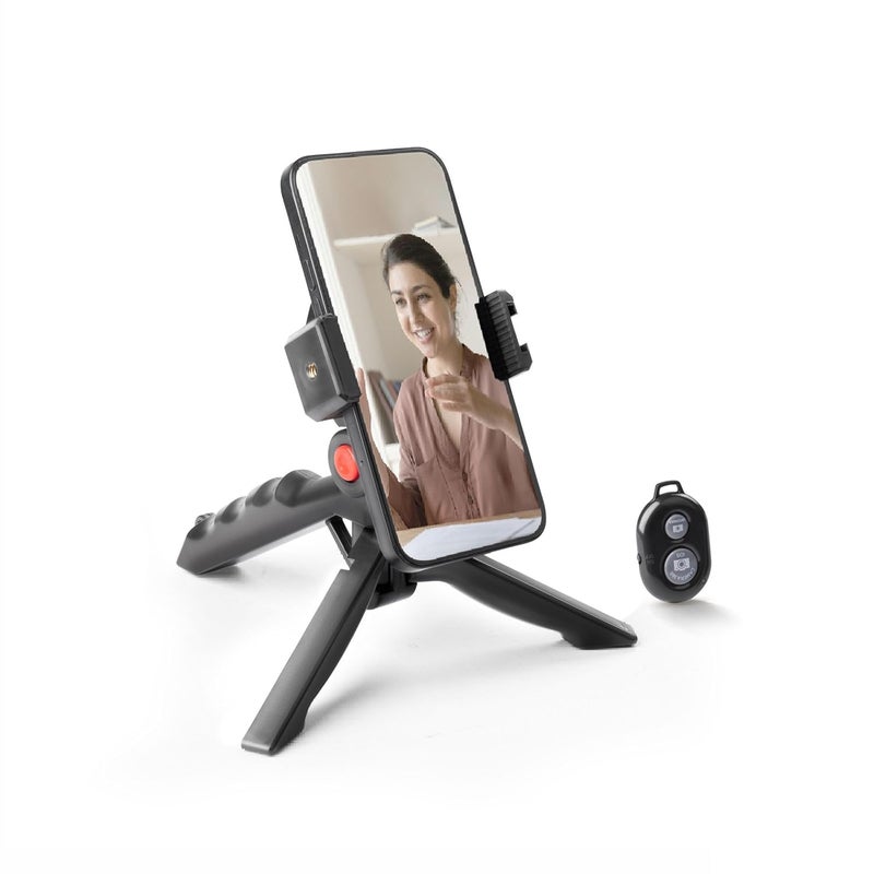 SKYCELL Lightweight & Portable Mini Tripod, Ideal for Smartphones, Action Camera, DSLR & Camera for Comfortable & Longer Duration Shoot, with Smartphone Mount & Shutter Remote - Image 1