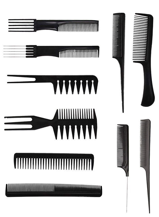 HOOTO 10 piece set of professional salon combs, black, suitable for men, women, and children - Image 1