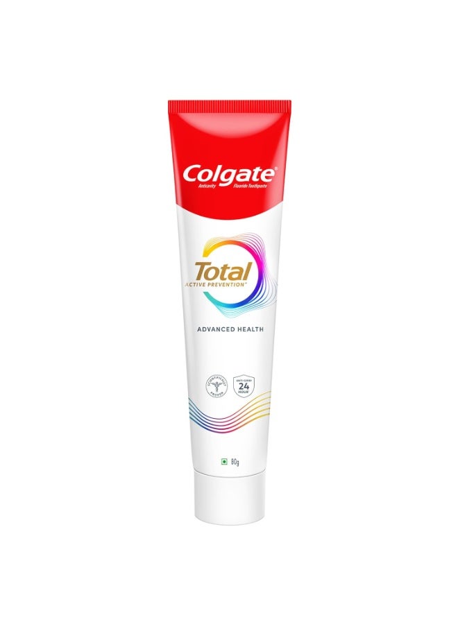 Colgate Total 80gm Advanced Health Antibacterial Toothpaste, Stronger 12-Hour Anti-Germ Protection, Enamel Protection for Whole Mouth Health, World's No. 1* Germ-fighting Toothpaste - Image 4