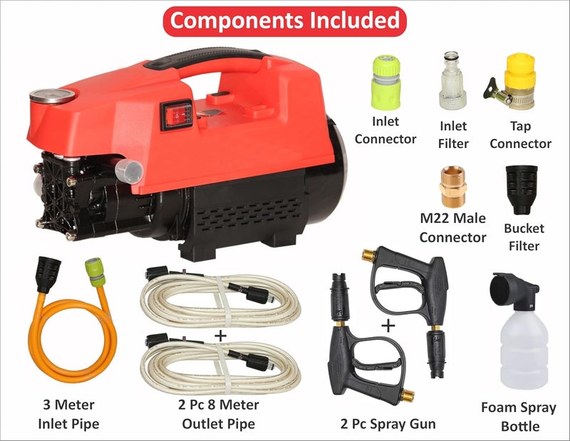 Digital Craft Digital Craft Car Washer 220v Electric Home Portable Brush The Car Water Grab High Power Strong Washing Machine 2300W High Pressure Clean MachineWasher GunWasher Pipe 8MTR with Connector  - Image 2
