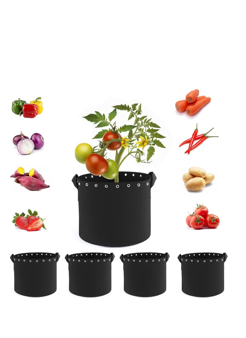 SYOSI Plant Grow Bags 5 Packs 5 Gallon Plant Grow Bags Thickened Non-woven Aeration Fabric Pots with Handles and Holes 19 litres Plant Fabric Containers  - Image 1