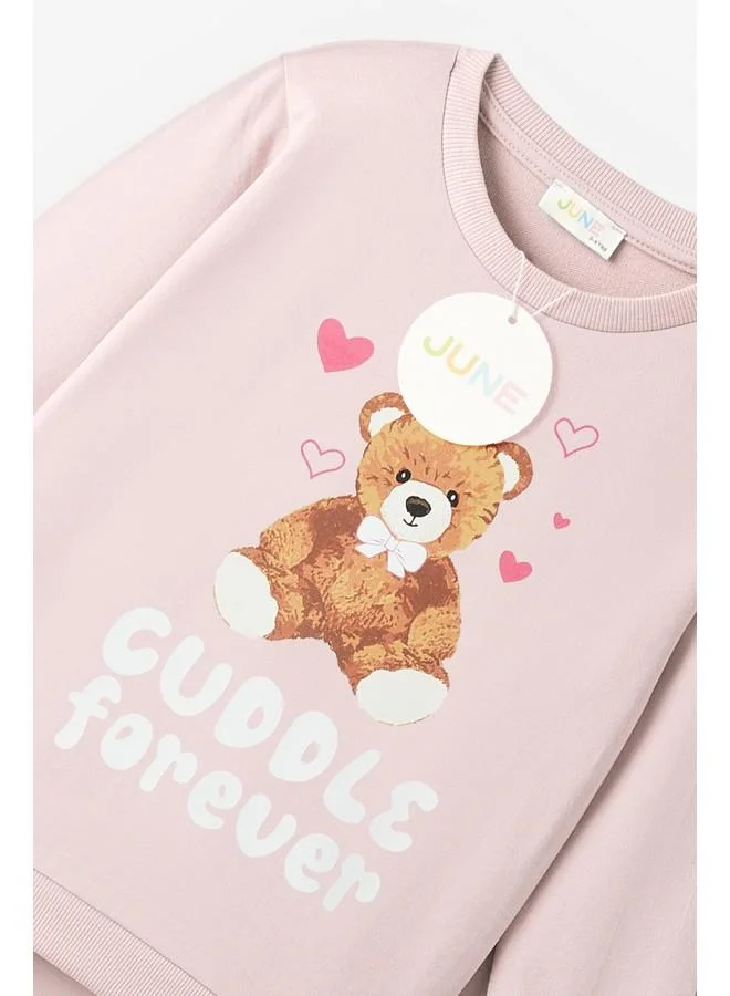 JUNE June Baby Girl 2-Pack Printed Tracksuit Set Powder