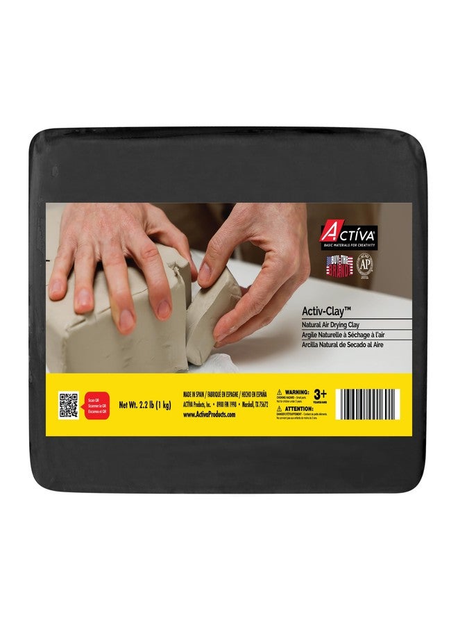 Activa Activ-Clay, Self Hardenig Natural Air Dry Clay, Black 2.2lb (1kg) - Great All Purpose Clay for Art, Craft and Sculpting - Image 1