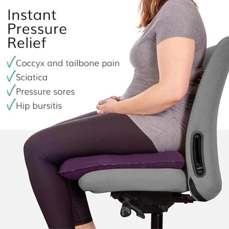 Metron METRON Inflatable Chair Cushion Portable Chair Pads Breathable Waffle Cushion Air Seat Cushion Tailbone Cushion for Car Office Wheelchair Light Blue  - Image 5