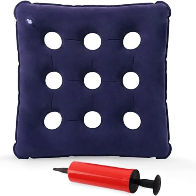 Metron METRON Inflatable Chair Cushion Portable Chair Pads Breathable Waffle Cushion Air Seat Cushion Tailbone Cushion for Car Office Wheelchair Light Blue  - Image 1