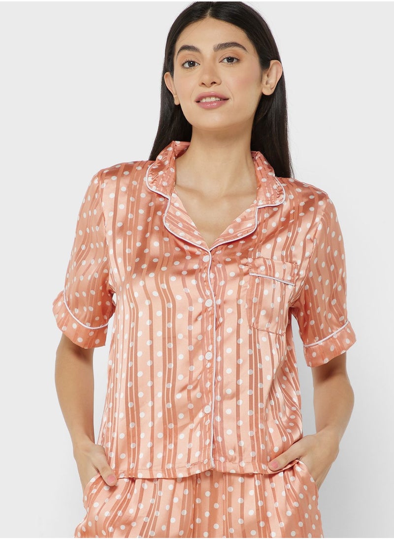 ELLA - Polka Print Pyjama Set - Image 1