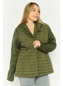 Reebok Women Sportswear Fit Long Sleeve Outdoor Jacket, Dark Green  - Image 1