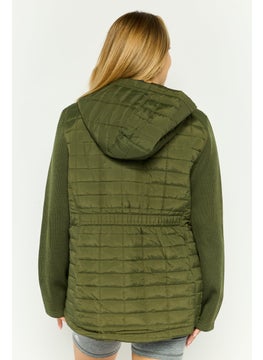 Reebok Women Sportswear Fit Long Sleeve Outdoor Jacket, Dark Green  - Image 3