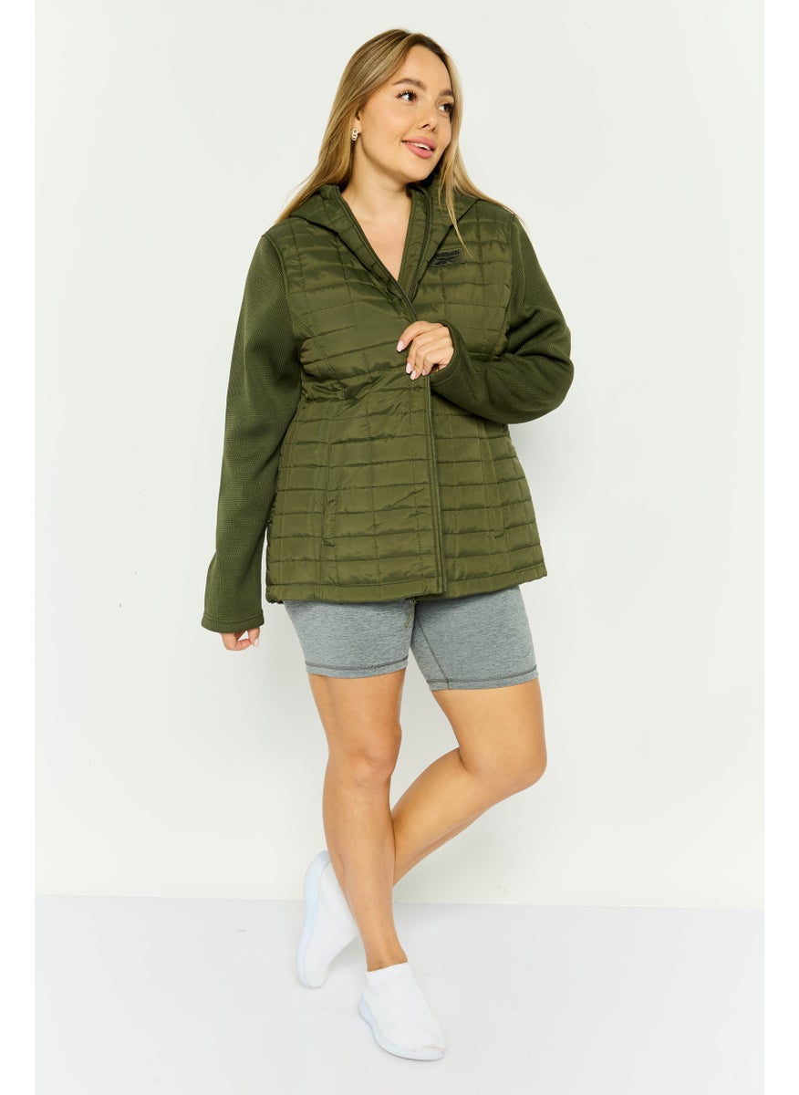 Reebok Women Sportswear Fit Long Sleeve Outdoor Jacket, Dark Green  - Image 2