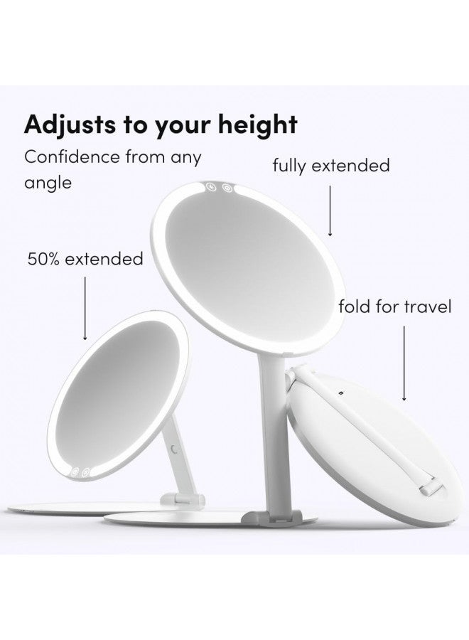 Fancii Fancii Rechargeable Travel Makeup Mirror with LED Light, 8" Foldable Stand, 3 Color Lighting Travel Mirror. Dimmable & Lightweight Portable Vanity Mirror, Beauty Travel Essential, Abigail - Image 4