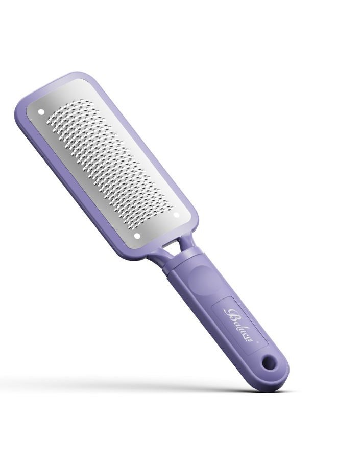 BALUCA Professional Foot File & Callus Remover - Stainless Steel Foot Rasp & Metal Feet Scrubber, Pedicure Tool for Hard Skin & Dead Skin Removal, Cracked Heel Repair for Baby Soft Feet (Purple) - Image 1