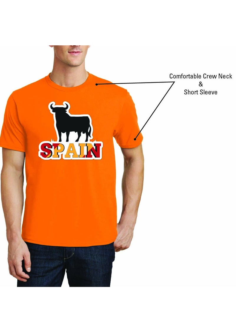 Generic - Spain Adult T-Shirt for Mens - Round Neck Short Sleeve Cotton T-Shirt - Soft and Comfortable Men Tshirt - Perfect for Souvenir - Spanish Tshirt - Image 1