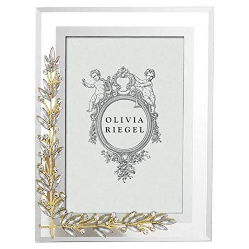 Olivia Riegel Gold and Silver Laurel Crystal Photo Frame (4"X6") - Image 1
