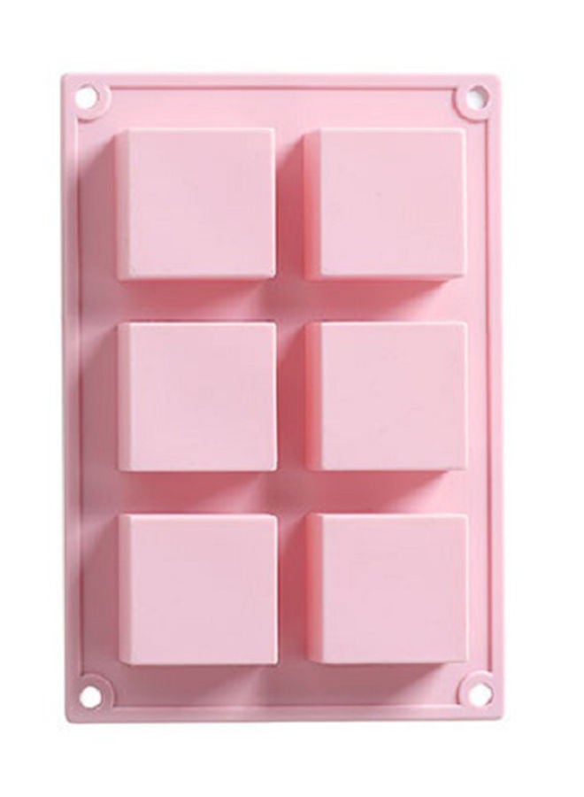 NIBEMINENT 6 Cavities Biscuit Chocolate Mould Pink 22.2 x 16centimeter