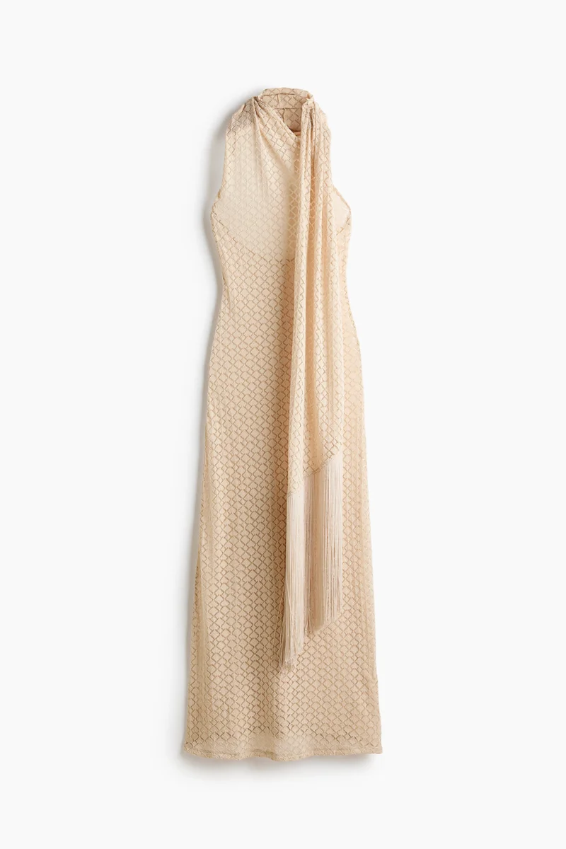 H&M  Crochet-look scarf-collar dress for Women | Best Price UAE