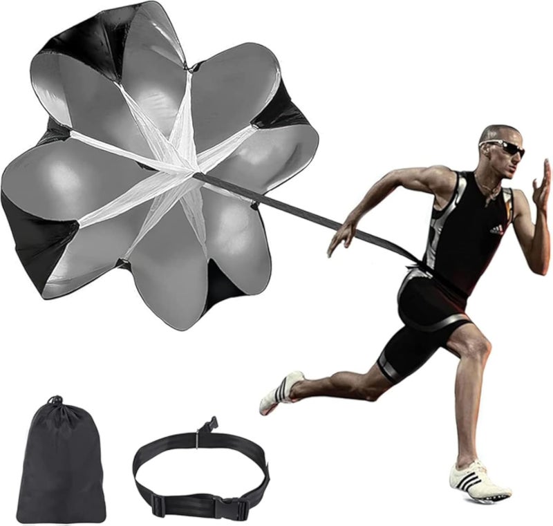 Professional Running Parachute Black for Power Training