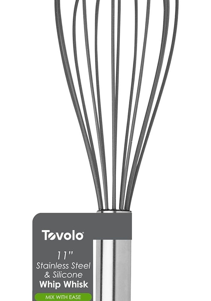 Tovolo 11" Stainless Steel & Silicone Whip Whisk - Non-Scratch & Heat-Resistant Kitchen Tool - Image 2