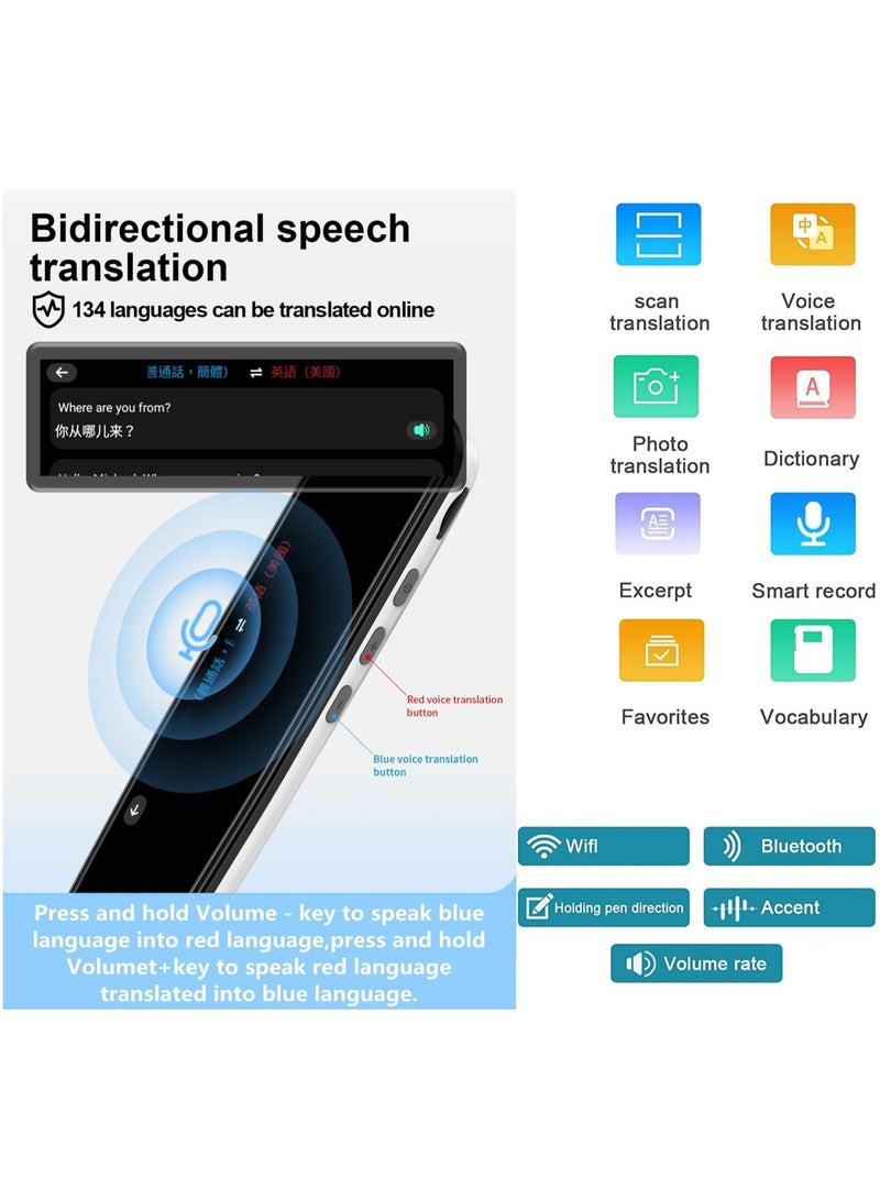 Translation Pen, Scan Reader, Text to Speech Translation Device, Language Translation Device, Support 100 Languages, Digital or Photo Reader Pen, Image, Text and Voice Translation Device, Reading Pen