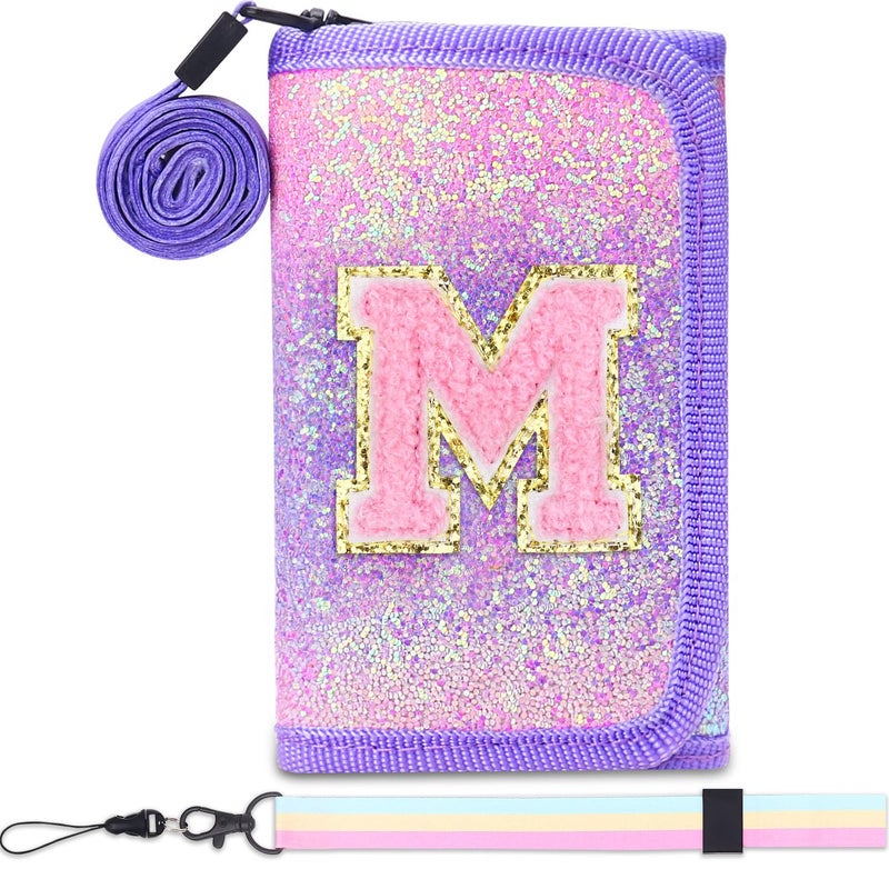 Luchike Kids Wallet for Little Girls - Toddler & Teen Girl Wallets with Initials, Coin Pocket & Magic Sticker - Purple - Image 5