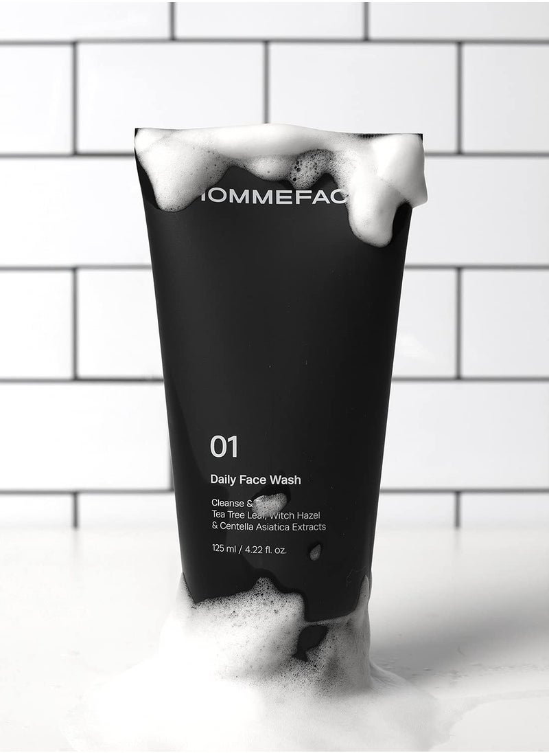 HOMMEFACE HommeFace 2-Pack Daily Face Wash for Men, Gentle Facial Cleanser for Deep Cleansing with Collagen, Hyaluronic Acid & Witch Hazel Extract  - Image 2
