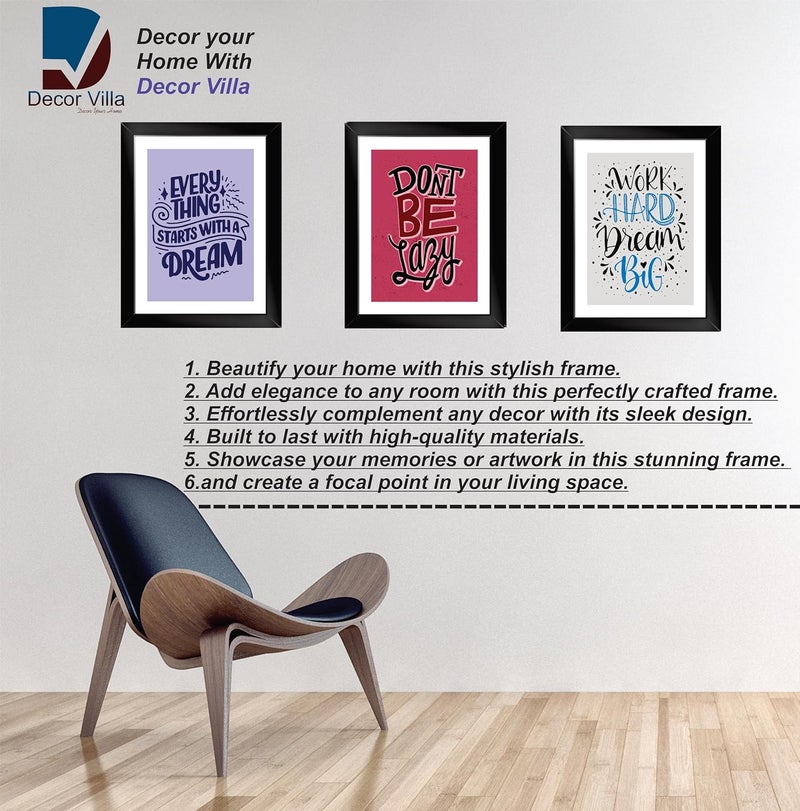 DecorVilla Decor Villa Motivational Quotes Set of 3 Art Painting Framed Paintings For Home Office Bedroom living room Office etc Size 105x135inchMulticolor DVFC0001 - Image 2