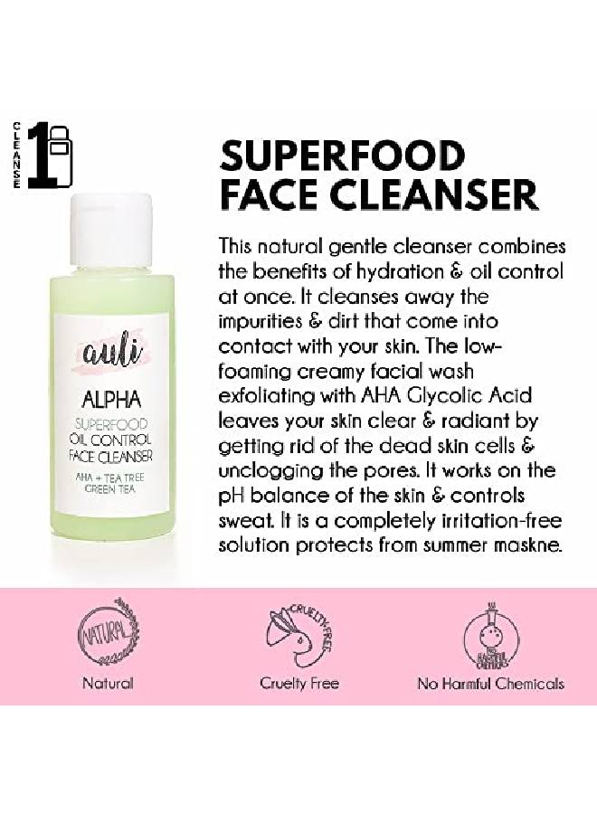 AULI LIFESTYLE Auli Alpha AHA 5% and Green Tea No Foaming Face Wash for all skin types prevents acne by cleansing out pores 100ML - Image 3