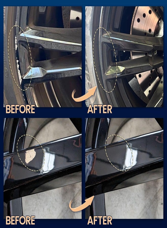 cocomfix طلاء كوكومفيكس الأسود اللامع لإصلاح حواف عجلات السيارات - يُصلح الخدوش والتشققات وخدوش الرصيف وتلف السطح بسرعة (لون عالمي) - Image 4