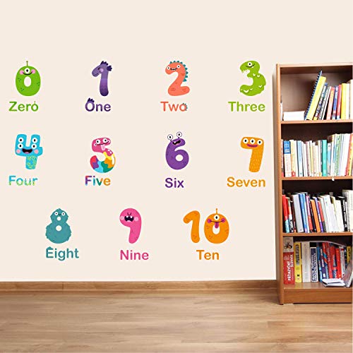 StickMe 'Colorful - Numbers - Baby - Kids - Learning Education Nursery Pre School Kinder Garden Wall Sticker' -SM719 (Multi Colour, Vinyl - 100cm X 80 cm) - Image 1
