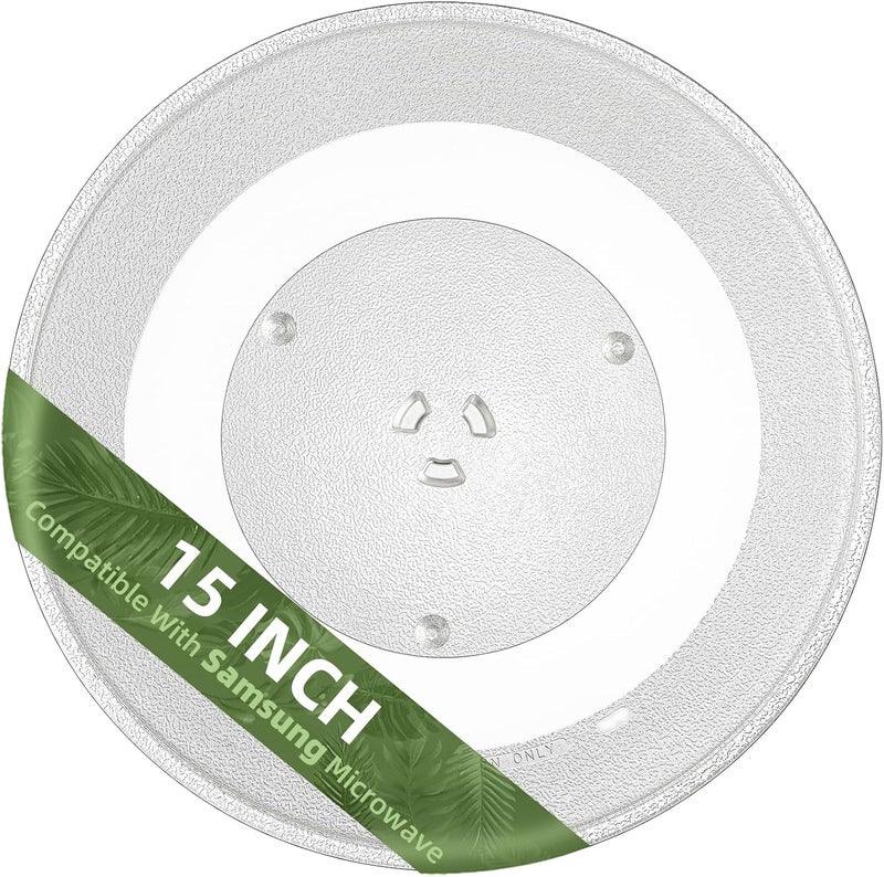 Gemroom 15 Inch Microwave Glass Plate Replacement Compatible with Samsung Microwaves DE63-00806A - Image 1