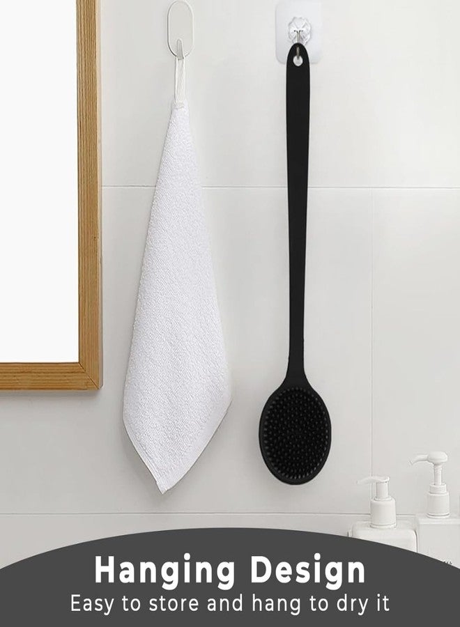 ARICA Premium Soft Silicone Back Scrubber Shower Bath Body Brush with Long Handle Dirt_Removal Back Scrubber | BPA-Free | For Men and Women (BLACK) - Image 5