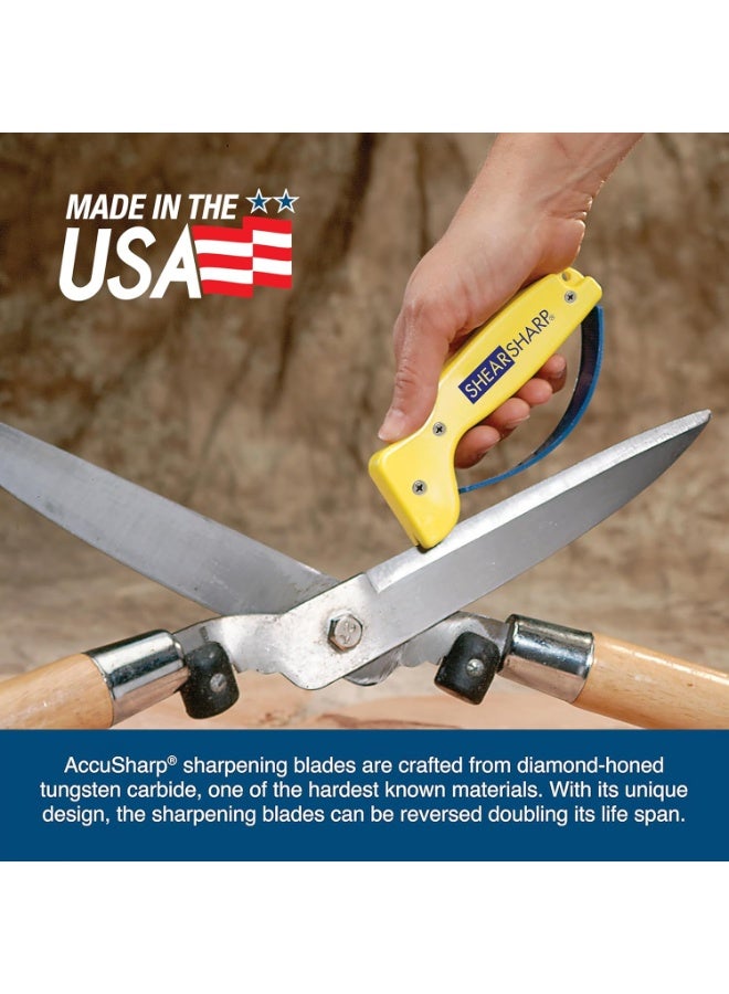 AccuSharp AccuSharp ShearSharp Scissors Sharpener, Diamond-Honed Tungsten Carbide Blade Sharpening Tool for Scissors, Garden Shears, Kitchen Shears, Hedge Clippers, Yellow - Image 2