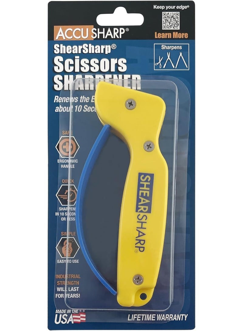 AccuSharp AccuSharp ShearSharp Scissors Sharpener, Diamond-Honed Tungsten Carbide Blade Sharpening Tool for Scissors, Garden Shears, Kitchen Shears, Hedge Clippers, Yellow - Image 3
