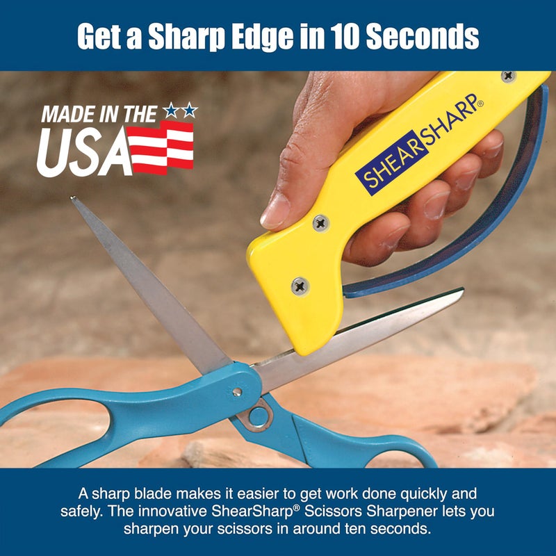 AccuSharp ShearSharp Scissors Sharpener, Diamond-Honed Tungsten Carbide Blade Sharpening Tool for Scissors, Garden Shears, Kitchen Shears, Hedge Clippers, Yellow - Image 4