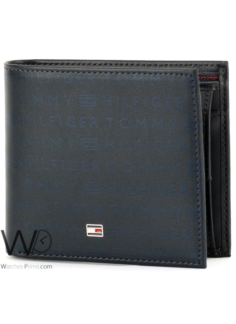Tommy Hilfiger Plus Tommy Hilfiger Men's Purse Blue Original Leather Printed Hilfiger  - Image 3